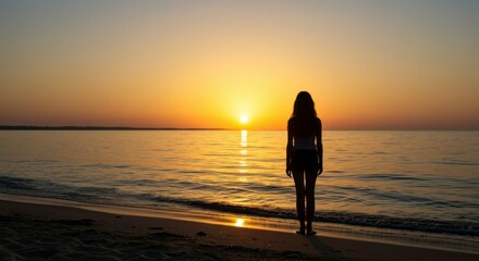 Silhouette of a person at sunrise