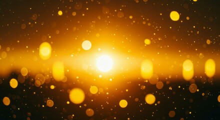 Golden sunrise bokeh effect