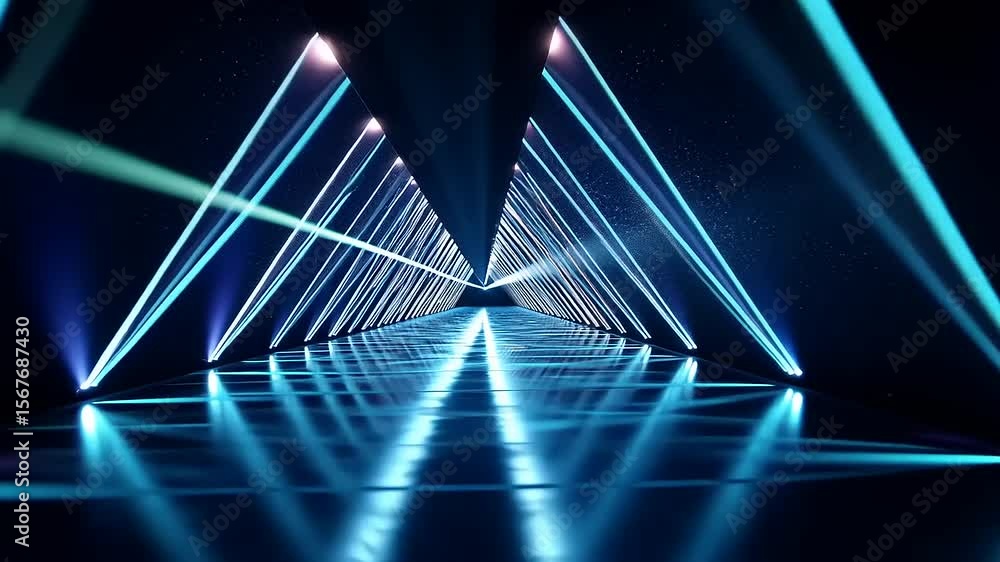 Aufkleber futuristic illuminated pathway with vibrant laser beams creating a mesmerizing visual experience