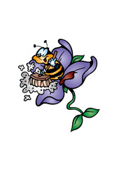 bee doing spring cleaning in a flower