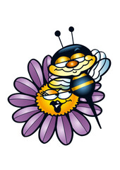 Bee and good looking flower who are very much in love