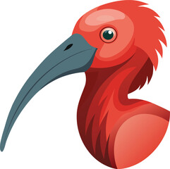Obraz premium Red Ibis Bird Vector Avatar