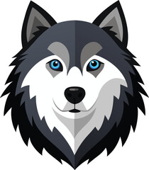 Gray Wolf Dog Icon Vector