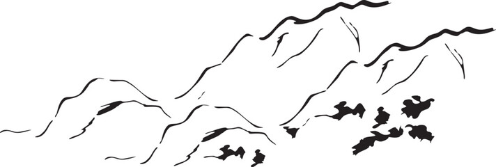 산 능선 외곽선