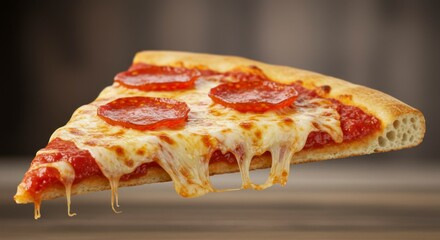 Pizza slice, melted cheese