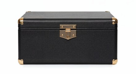 Luxury vanity box isolated on pure white background, photorealistic, textured finish and hardware