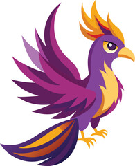 Fototapeta premium Mythical Purple Flying Bird Vector