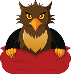 Naklejka premium Angry Brown Owl Character Vector