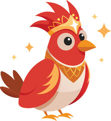 Obraz premium Red Princess Bird Vector
