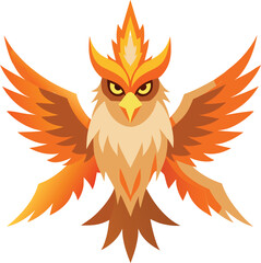 Fototapeta premium Golden Fire Phoenix Vector