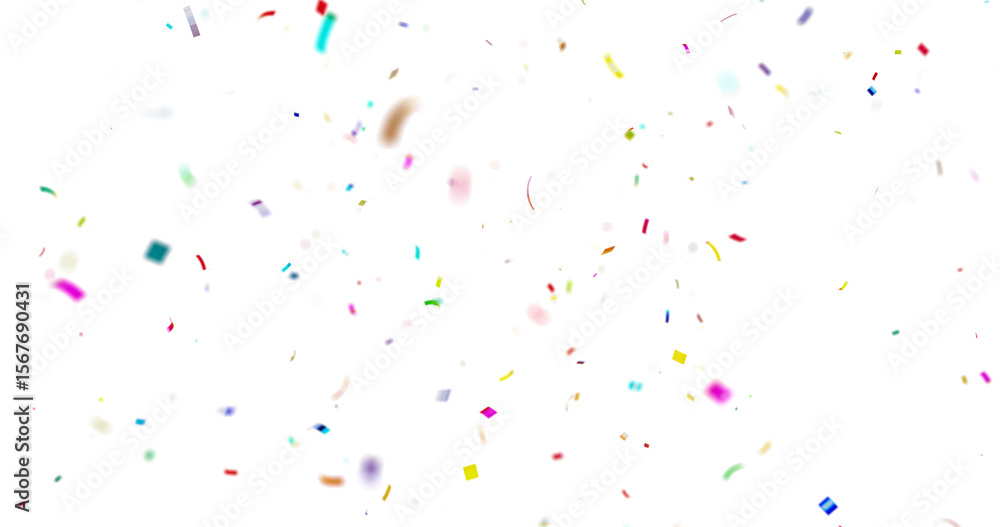 Fototapete muticolor confetti transparent background. confeti failling white background. 3d rendering transpare