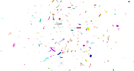 Muticolor Confetti Transparent Background. Confeti Failling White Background. 3d Rendering Transparent Confeti. Colorful bright confetti isolated on transparent background.