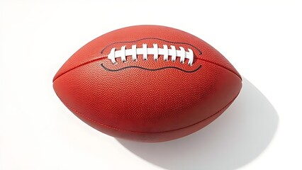 American Football Isolated on White Background with Crisp Shadows