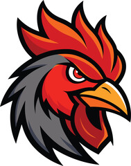 Fire Rooster Mascot Vector Logo