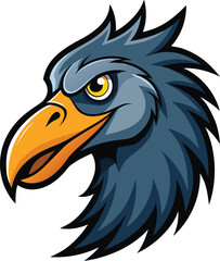 Obraz premium Angry Cassowary Bird Vector Logo