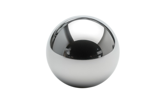 Chrome Ball Sphere Silver Reflection Orb Sleek Modern Design Element for Graphics 3D Rendering on transparent background
