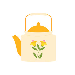 Cute Teapot Elements – Hand-Drawn Flat Design