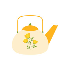 Cute Teapot Elements – Hand-Drawn Flat Design