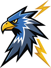 Fototapeta premium Blue Electric Eagle Head Vector