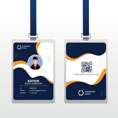 Digital Marketing id card template vector illustration