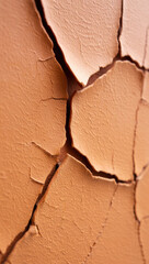 Close-Up of Cracked Earth Surface Revealing Textures and Patterns Formed by Dryness and Erosion Showcasing the Effects of Climate Change and Environmental Impact