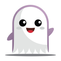 Obraz premium Cute Ghost Peeking From Behind A Wall Playful Expression