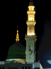 Madinah, Saudi Arabia - April 1st 2025: The exterior and the outer view of The Prophet's Mosque or...