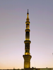 Madinah, Saudi Arabia - April 1st 2025: The exterior and the outer view of The Prophet's Mosque or...