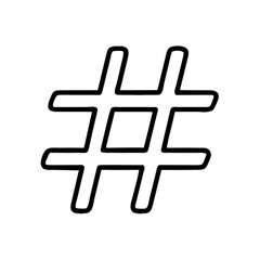 Obraz premium Vector illustration of a hashtag symbol, outline style - social media, online communication, trending content, influencer marketing concept