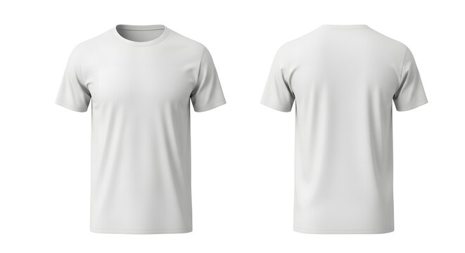 Blank White T-Shirt Mockup Front and Back Views for Design Presentations
