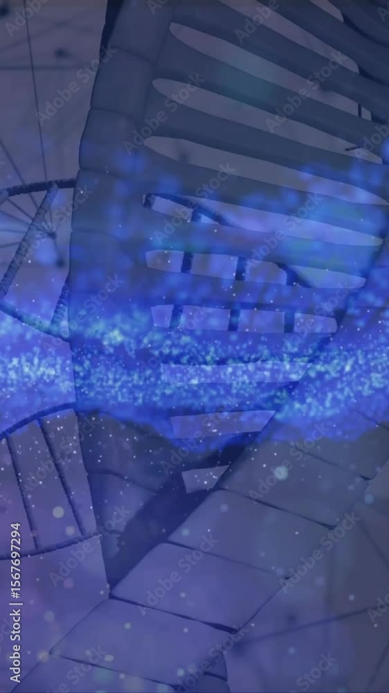 Poster dna strand and binary coding, scientific data processing