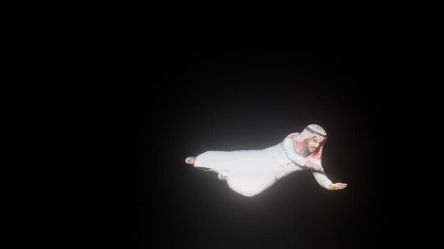 Football animation with arabian man character. For creating video content for YouTube, Instagram, social media, and more. Transparent background. PNG video file.