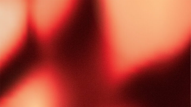 Red gradient with noise texture and black grainy dark background. Abstract paper color with grunge light overlay and silver glow. Retro graphic design with moody wave effect and soft foil material.