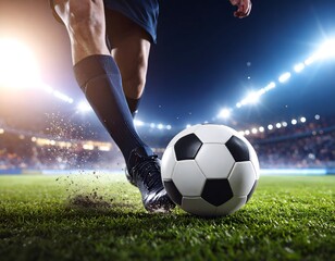 Close-Up Football Details with Futuristic Stadium