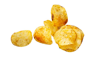 potato chips isolated on transparent background
