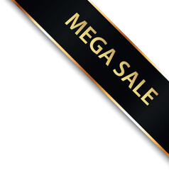 MEGA SALE &ndash; vector black corner banner