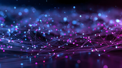 Glowing blue neural network grid in a futuristic style illustrating AI data connectivity, ideal for tech presentations and digital innovation visuals.