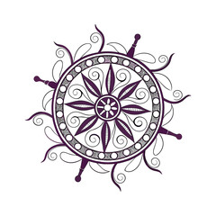 vector illustration of a mandala design berry & dark dewberry gradent color