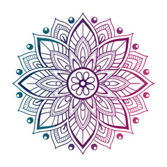vector illustration of a mandala design berry & dark dewberry gradent color