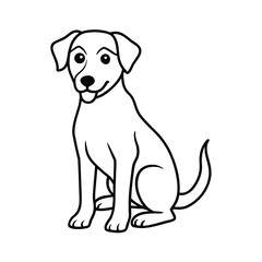 Fototapeta premium Cute Dog Pet Online Continuous Hand Drawn Vector Illustration For Animal And Pet Care Design