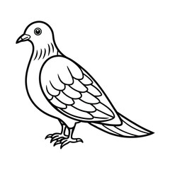 Obraz premium Dove In Line Art Style Vector Drawing On White Background For Peace And Spiritual Illustration