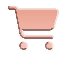 vector illustration of a Rose Gold shopping cart
