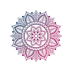 vector illustration of a mandala design berry & dark dewberry gradent color