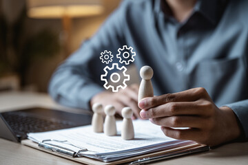 Human resources management technology concept. HR report software. Hiring job. People, Employees...