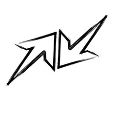 Grunge Style Abstract Arrows Pointing in Opposite Directions Illustration