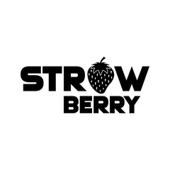 Minimalist Logo Design Featuring a Strawberry Icon and Bold Typography