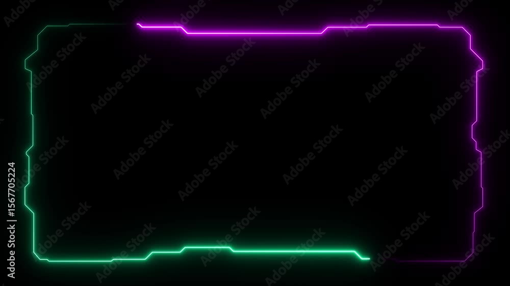 Poster futuristic digital hud cyber frame technology for video overlay templates.digital hud futuristic mot
