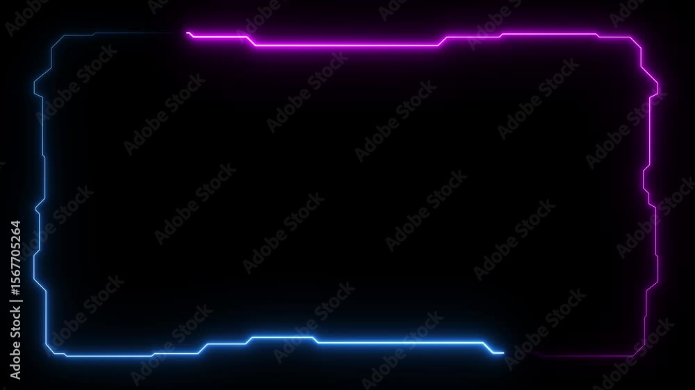 Aufkleber futuristic digital hud cyber frame technology for video overlay templates.digital hud futuristic mot
