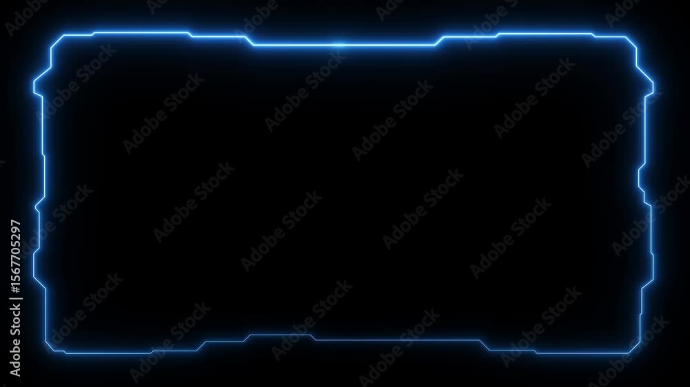Aufkleber futuristic digital hud cyber frame technology for video overlay templates.digital hud futuristic mot