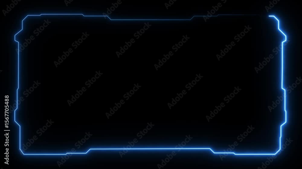 Aufkleber futuristic digital hud cyber frame technology for video overlay templates.digital hud futuristic mot